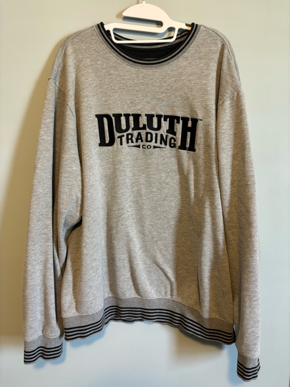 Duluth Trading Co Black and Gray Logo Pullover Sweatshirt